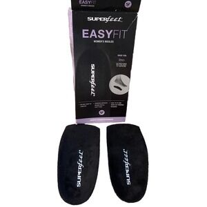 NEW Superfeet Womens Black EasyFit Insoles Size D 8.5 - 10 Flat Shoes Boots